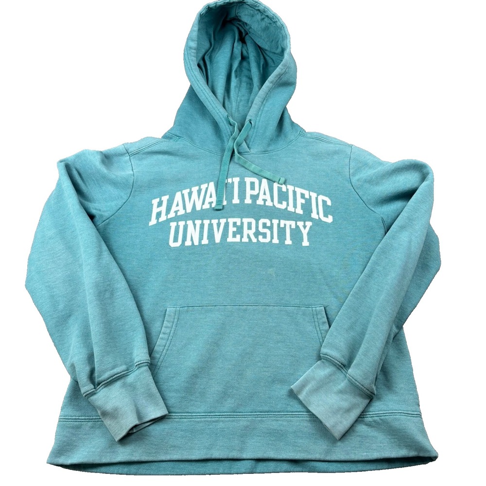 Redshirt Hoodie Women Medium Aqua Fleece Lined Hawaiʻi Pacific University